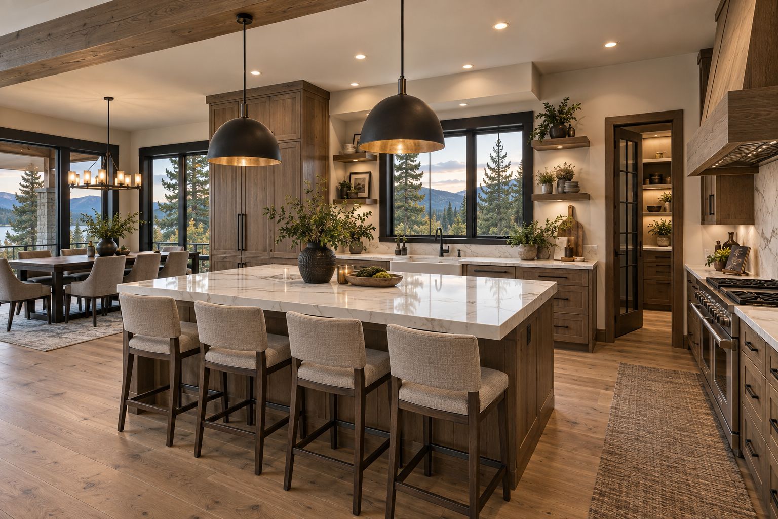 The Copper Grove, a Mountain Modern home plan by Onyx & Oak Homes in North Idaho: Kitchen rendering