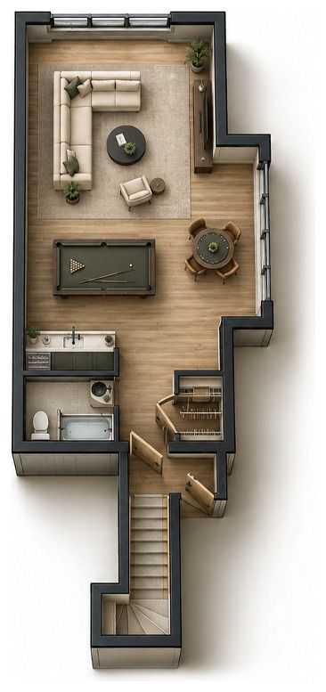 The Juniper Stone, a Modern English Cottage home plan by Onyx & Oak Homes in North Idaho: Bonus room floor plan