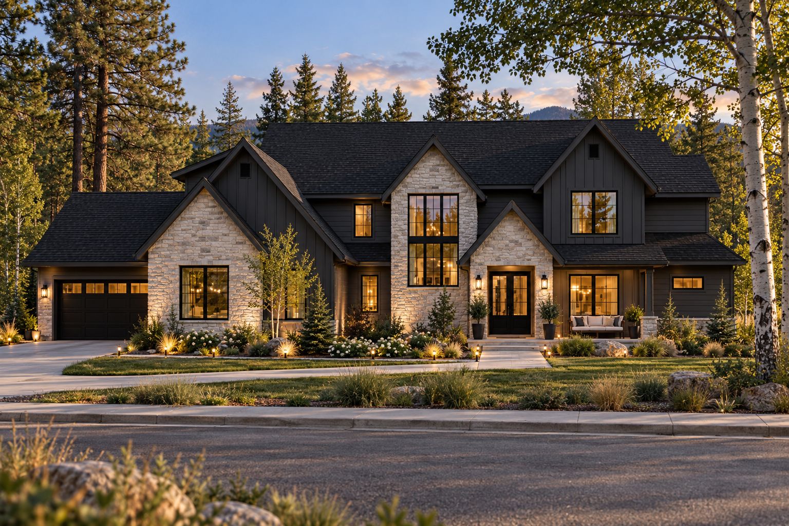 The Shadow Rock, a Mountain Modern home plan by Onyx & Oak Homes in North Idaho