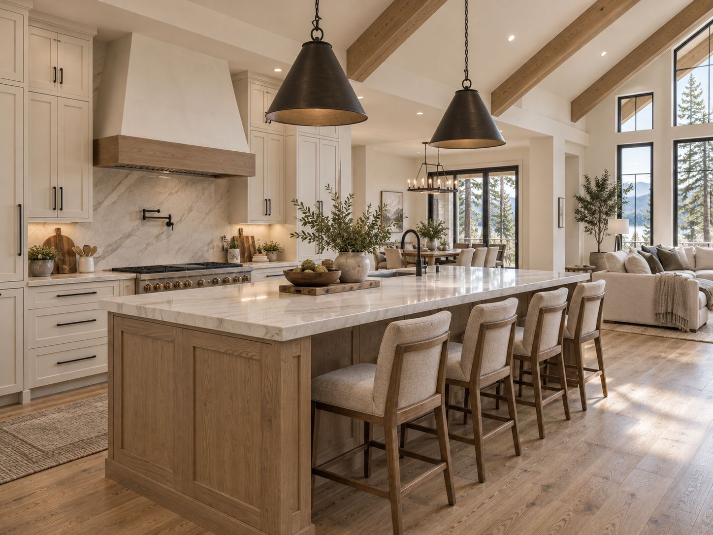 The Shadow Rock, a Mountain Modern home plan by Onyx & Oak Homes in North Idaho: Kitchen rendering